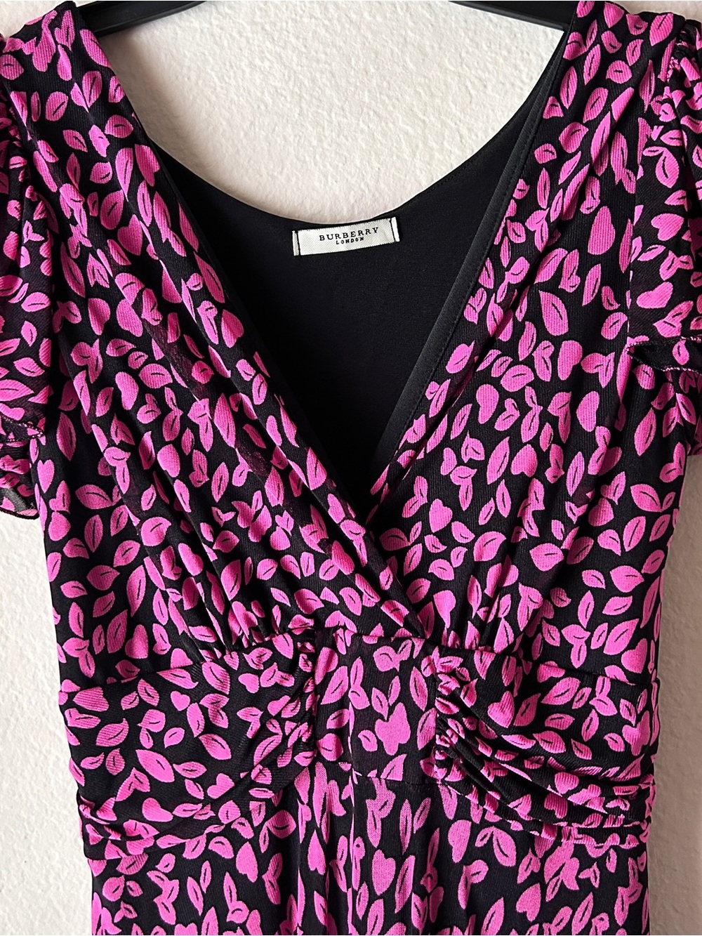 Burberry Black Dress with Pink Print - Picture 2 of 10